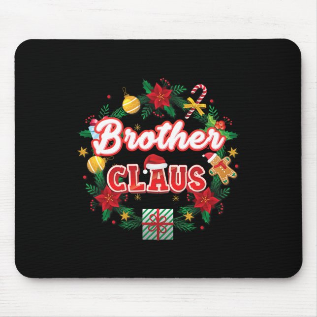 Brother Claus Christmas Santa Laurel Wreath Mistle Mouse Mat (Front)