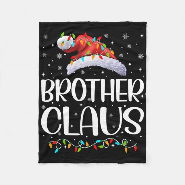 Brother Claus Xmas Lights Christmas Pajama Matchin Fleece Blanket (Front)
