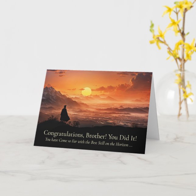 Brother Congratulations Graduation Inspirational Card (Yellow Flower)