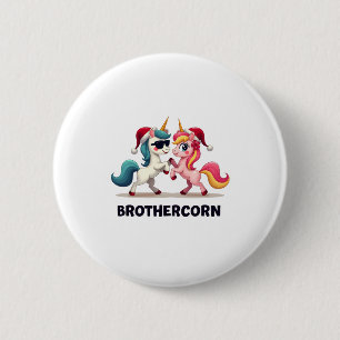 Brother-corn Unicorn Matching Family Pajama Christ 6 Cm Round Badge