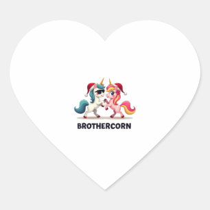 Brother-corn Unicorn Matching Family Pajama Christ Heart Sticker