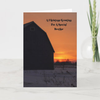 Brother Country Morning Christmas Holiday Card