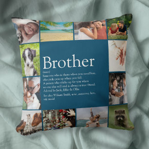 Brother Definition 12 Photo Collage Modern Fun Cushion