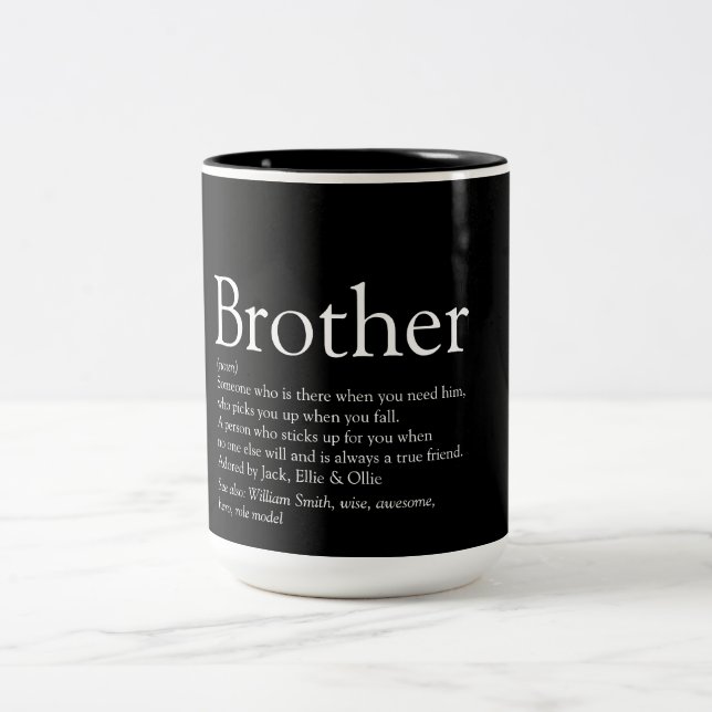 Brother Definition Modern Fun Two-Tone Coffee Mug (Center)