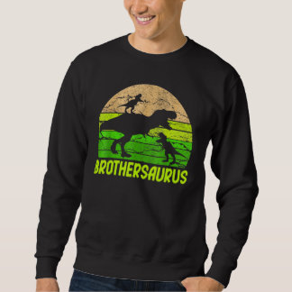 Brother Dinosaur Brothersaurus 2 Two Kids Christma Sweatshirt