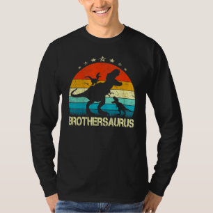 Brother Dinosaur Brothersaurus 2 Two Kids Christma T-Shirt