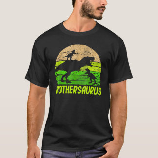 Brother Dinosaur Brothersaurus 2 Two Kids Christma T-Shirt