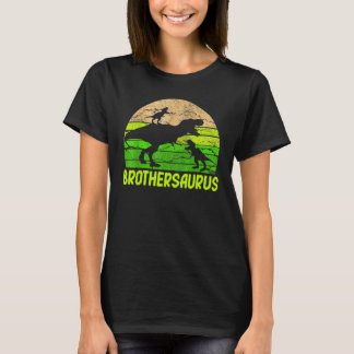 Brother Dinosaur Brothersaurus 2 Two Kids Christma T-Shirt