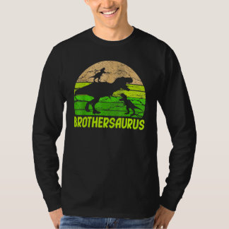 Brother Dinosaur Brothersaurus 2 Two Kids Christma T-Shirt