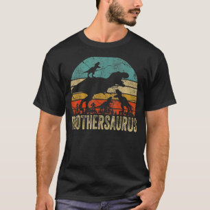 Brother Dinosaur Brothersaurus 3 Two Kids Christma T-Shirt
