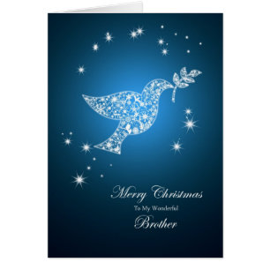 Brother, Dove of peace Christmas card