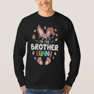 Brother Easter Matching Family Leopard Bunny Face  T-Shirt
