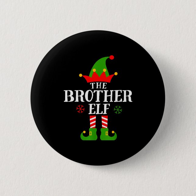 Brother Elf Funny Matching Family Group Christmas  6 Cm Round Badge (Front)