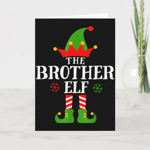 Brother Elf Funny Matching Family Group Christmas Card