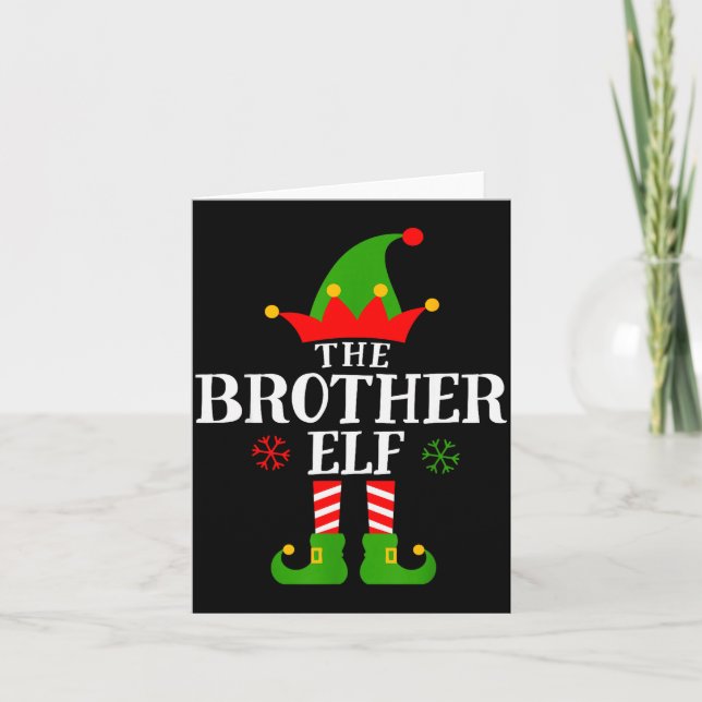 Brother Elf Funny Matching Family Group Christmas  Card (Front)