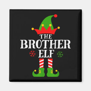 Brother Elf Funny Matching Family Group Christmas  Magnet