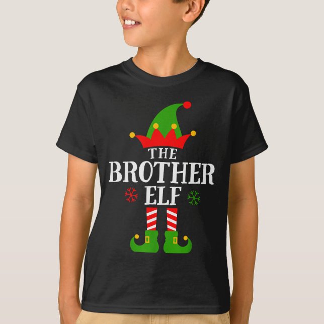 Brother Elf Funny Matching Family Group Christmas  T-Shirt (Front)