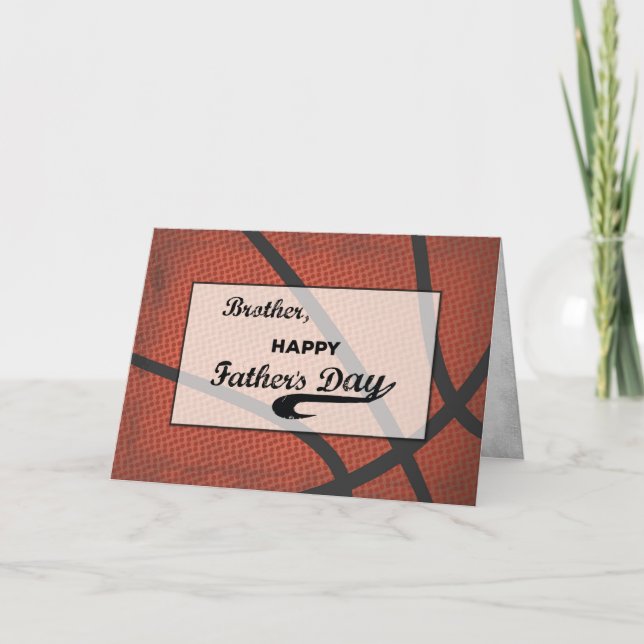 Brother Fathers Day Basketball Large Distressed  C Card (Front)