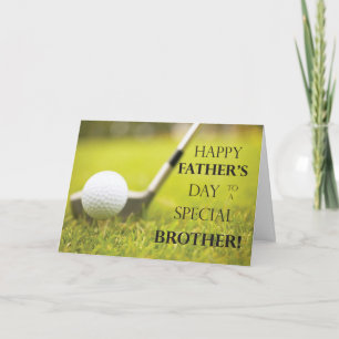 Brother Father's Day Golf Ball in Grass Card