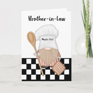 Brother Fathers Day Whimsical Gnome Chef Cooking Card