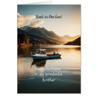 Brother Fishing From a Boat Birthday