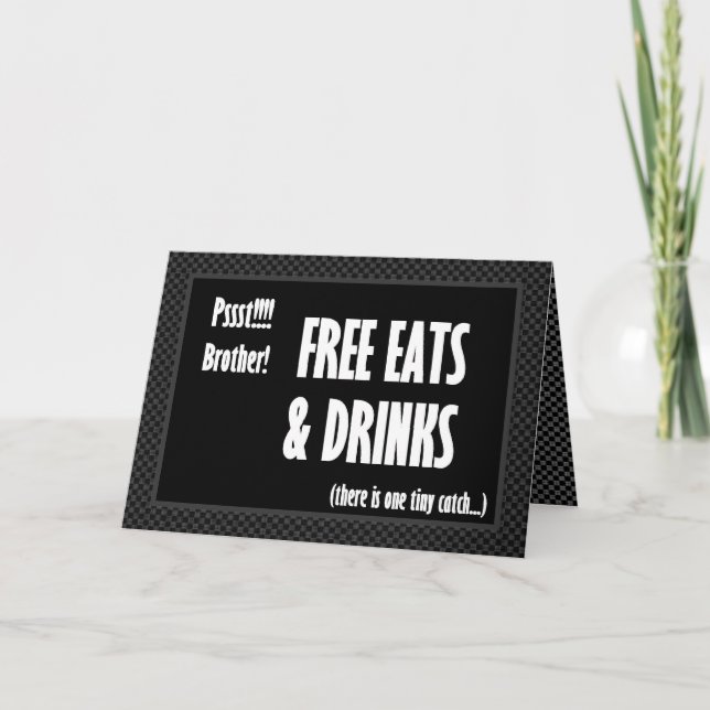 BROTHER Funny Best Man Invitation Free Food (Front)