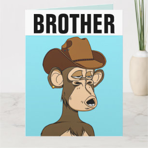 BROTHER FUNNY MONKEY BIRTHDAY OVERSIZED CARD