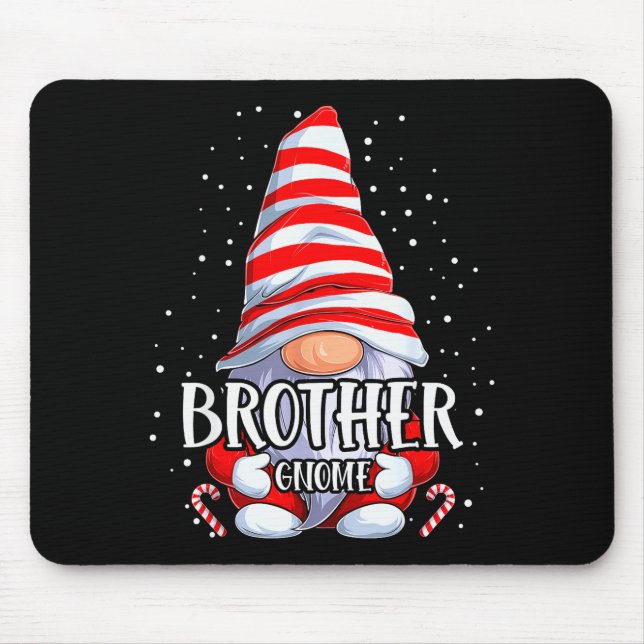 Brother Gnome Christmas Pajamas Matching Family Gr Mouse Mat (Front)