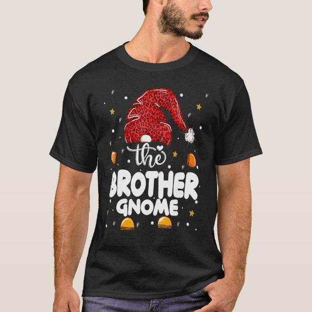 Brother Gnome Leopard Family Matching Christmas Pa T-Shirt (Front)