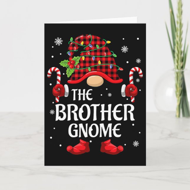 Brother Gnome Matching Christmas Pjs For Family  Card (Front)