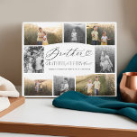 Brother Grateful for Every Moment Photo Collage Plaque<br><div class="desc">Capture cherished memories and honour your incredible brother with our personalised "Grateful for Every Moment" photo collage brother plaque. Customise this stunning photo plaque keepsake with 8 of your favourite photos, beautifully showcasing 4 in full colour and 4 in timeless black and white. Features "brother" heart script type and "Grateful...</div>