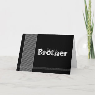 BROTHER - Groomsman - Black and Silver Checks Invitation