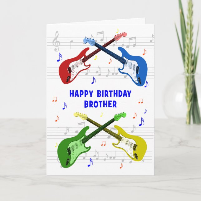 Brother Guitars Birthday Card (Front)