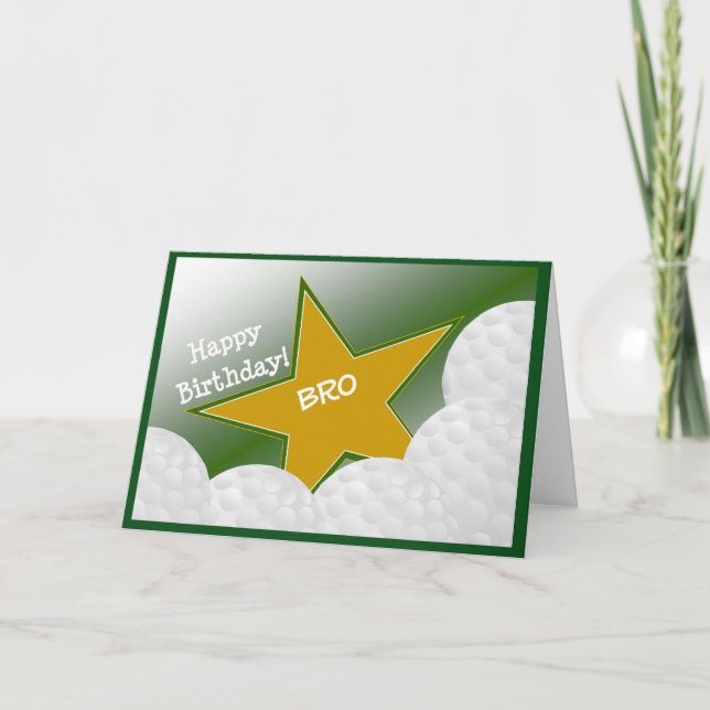 Brother - Happy Birthday Golf Loving Bro! Card (Front)