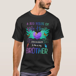 Brother Happy Birthday to Angel in Heaven Heart Wi T-Shirt