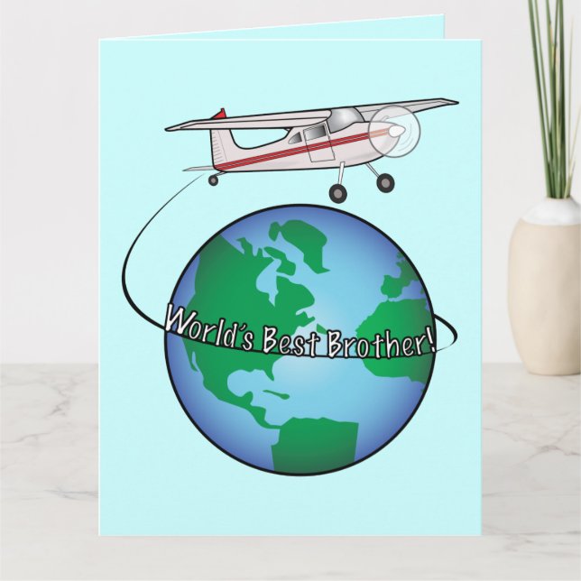 Brother Happy Birthday with Aeroplane Big Card (Front)