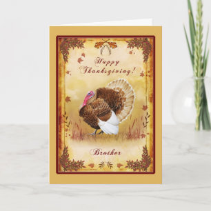 Brother Happy Thanksgiving Turkey Card