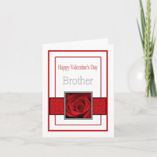Brother Happy Valentine's Day Roses Holiday Card