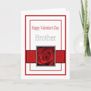 Brother Happy Valentine's Day Roses Holiday Card