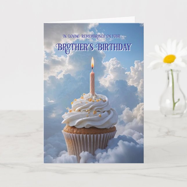 Brother Heavenly Birthday Remembrance Card (Small Plant)