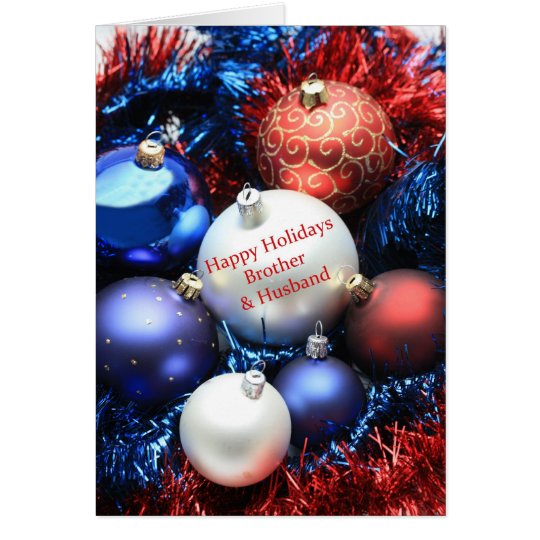 Brother & Husband christmas ornaments card