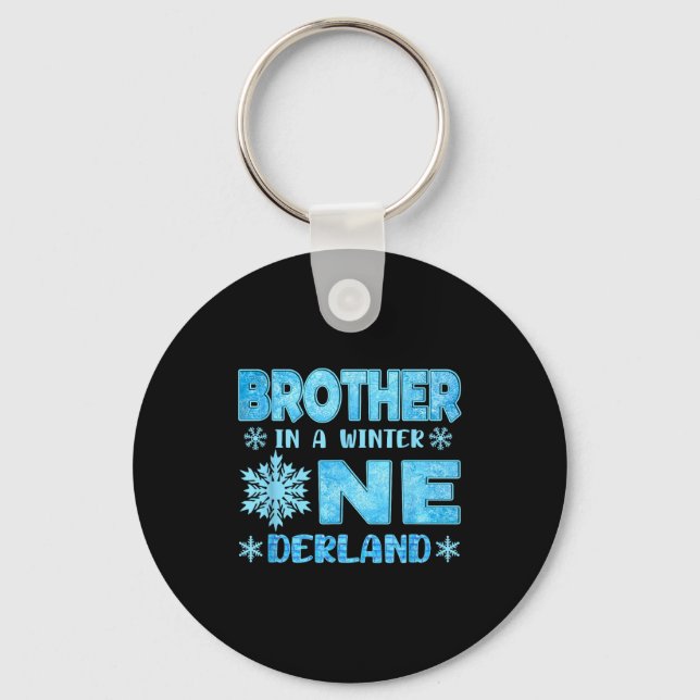 Brother In A Winter Onederland Bday Girl Sweet Sno Key Ring (Front)