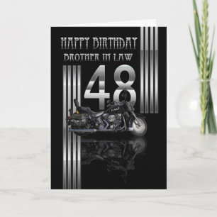 Brother In Law 48th Birthday Card - Motorbike