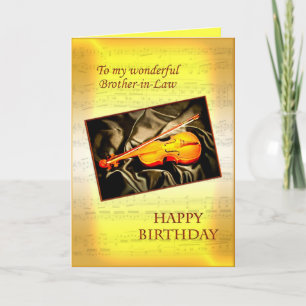 Brother-in-law, a birthday card with a violin