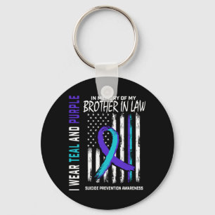 Brother In Law Awareness Prevention Aamerican Flag Key Ring