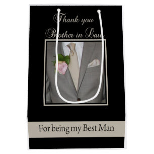 Brother in Law best man thank you Medium Gift Bag