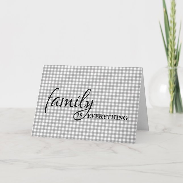 Brother-in-law Birthday Grey Gingham Card (Front)