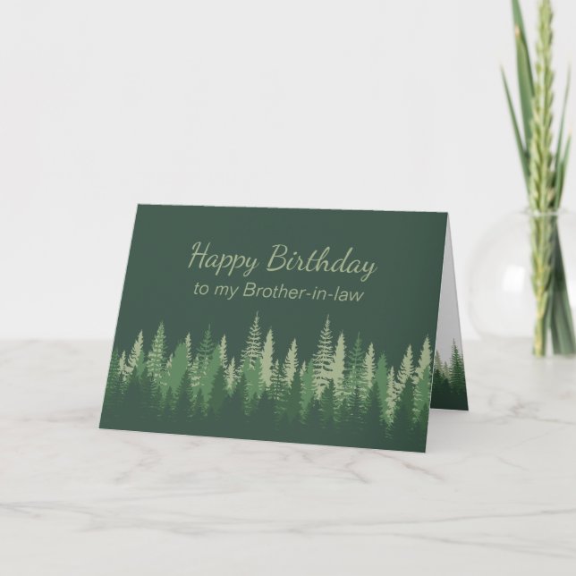 Brother-in-law Birthday Nature Therapy Forest  Card (Front)