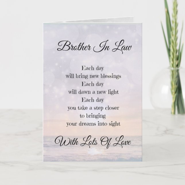 Brother In Law Encouragement Poem Greeting Card (Front)