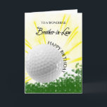 Brother in Law Golfer Birthday Card<br><div class="desc">Give your golf loving brother-in-law a golfer card with an explosive golf theme! A soaring golf ball with the words 'To a wonderful brother-in-law'.</div>